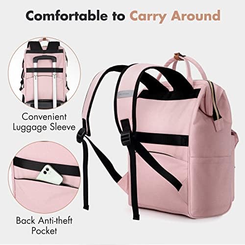 41wotm81gml. ac .jpg Lekesky Damen Anti Diebstahl Rucksack mit Laptopfach & 15.6 Zoll Laptop, Arbeitsrucksack Schultasche & Tagepack, Grau L