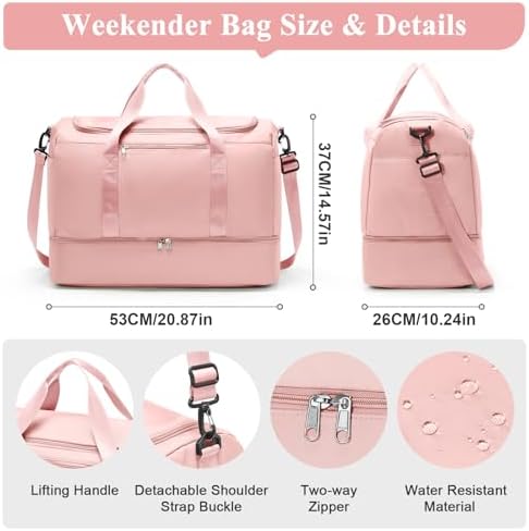 41wohokg3ql. ac .jpg SEAFEEWasserdatenschützende Reisetasche Damen Fitnesstasche A11-Beige Braun