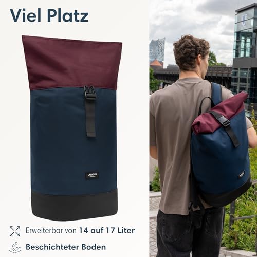 41yxdepp7bl. ac .jpg LARKSON Janne Rolltop Rucksack - Mit Laptopfach für Damen & Herren -Uni, Arbeit, Reise & Fahrrad - Tagesrucksack, Mittel