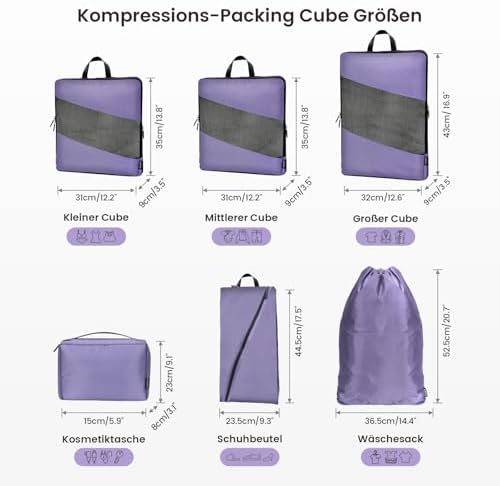 41zcglpvl. ac .jpg Carttiya Koffer Organizer Kompression Set für Reisende, Compression Packing Cube, Komprimierbare Packwürfel zur Organisa