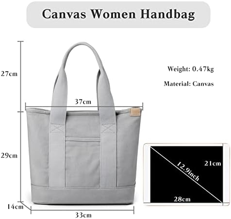 41zq0c6bz7l. ac .jpg CORIOS Damen Tragetasche Große Kapazität Multifunktionale Schultertasche Casual Handtasche für Arbeit Schule Reise Weiß