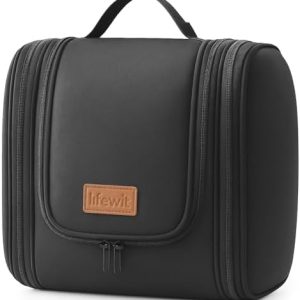 Lifewit Große Kulturbeutel Herren Wasserdicht Reisetasche Kosmetikkosmetiktasche Fächer Schwarz RCSS 100