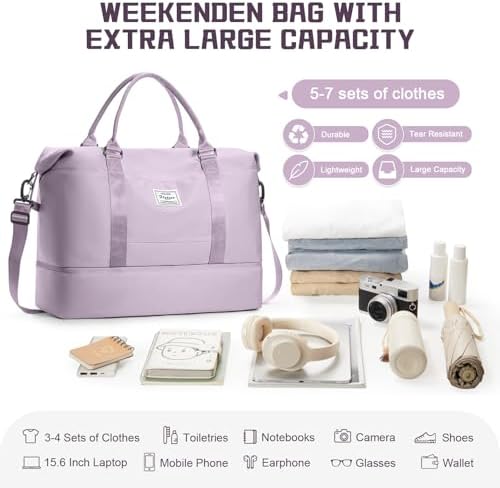 41a4oy5qk7l. ac .jpg SEAFEEWasserdatenschützende Reisetasche Damen Fitnesstasche A11-Beige Braun