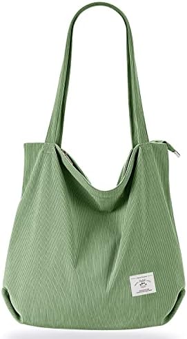 41ak527bd6l. ac .jpg KALIDI cord Tasche Damen Groß Shopper Tasche mit Reißverschluss für Arbeit und Büro