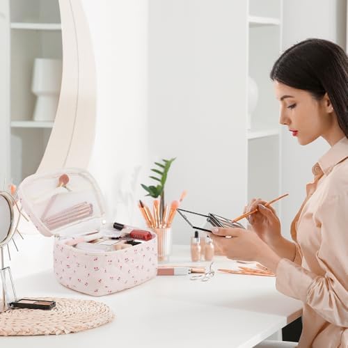 41cfbieobtl. ac .jpg Niedliche Cord Kosmetiktasche Erdbeere für Damen und Mädchen Global Recycled Standard Kulturtasche und Reise Kulturbeu