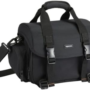 Amazon Basics Schultertasche für SLR-Kamera und Zubehör, Groß, Verstellbarer Gurt - Schwarz/Orange Amazon Basics Schul