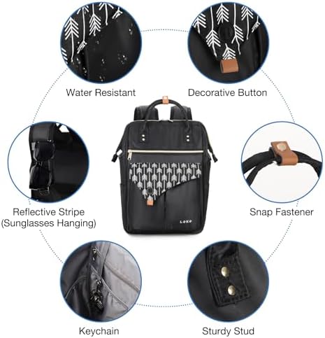 41cqqltragl. ac .jpg Lekesky Damen Anti Diebstahl Rucksack mit Laptopfach & 15.6 Zoll Laptop, Arbeitsrucksack Schultasche & Tagepack, Grau L