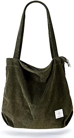 41d1fb0db5l. ac .jpg KALIDI cord Tasche Damen Groß Shopper Tasche mit Reißverschluss für Arbeit und Büro
