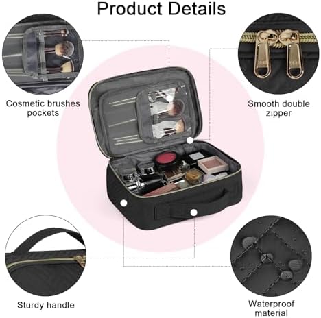 41dzq1cnl6l. ac .jpg IGOLUMON Kulturtasche Damen zum Aufhängen Schwarz - wasserdicht - Große Make-up-Tasche für Reise - Kosmetiktasche - 2 St