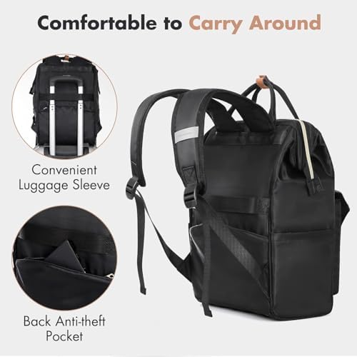 41dwqzs3n5l. ac .jpg Lekesky Damen Anti Diebstahl Rucksack mit Laptopfach & 15.6 Zoll Laptop, Arbeitsrucksack Schultasche & Tagepack, Grau L