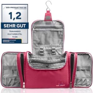 TRAVANDO Groß Kulturbeutel Damen zum Aufhängen (Rot)