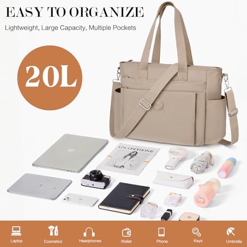 41hjopuookl. ac .jpg TEUEN Handtasche Damen Mittelgroß Leichte Henkeltaschen für Arbeit Reisen mit Reißverschluss Einkaufen Schule Shopper Cr