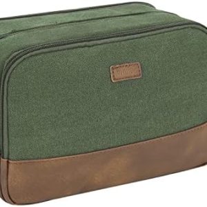 WANDF Grün Reise-Kulturtasche Herren Dopp-Kit Canvas Wasserabweisend Vegan