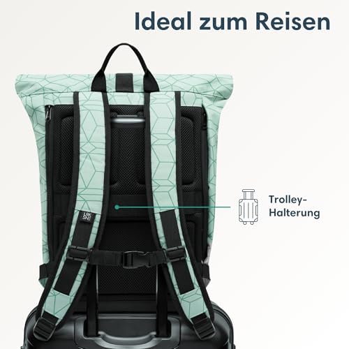 41jzfcnqwal. ac .jpg LARKSON Janne Rolltop Rucksack - Mit Laptopfach für Damen & Herren -Uni, Arbeit, Reise & Fahrrad - Tagesrucksack, Mittel