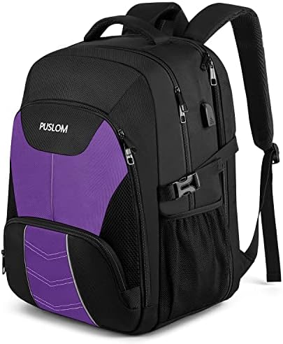 41ljfuemful. ac .jpg PUSLOM Extra Großer Wasserdichter Rucksack für Männer 55L Laptop Tasche mit USB Ladeanschluss Business Reisen Schwarz