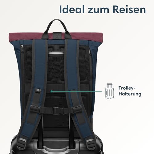 41llnrqfjql. ac .jpg LARKSON Janne Rolltop Rucksack - Mit Laptopfach für Damen & Herren -Uni, Arbeit, Reise & Fahrrad - Tagesrucksack, Mittel