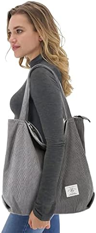 41losjpzpel. ac .jpg KALIDI cord Tasche Damen Groß Shopper Tasche mit Reißverschluss für Arbeit und Büro