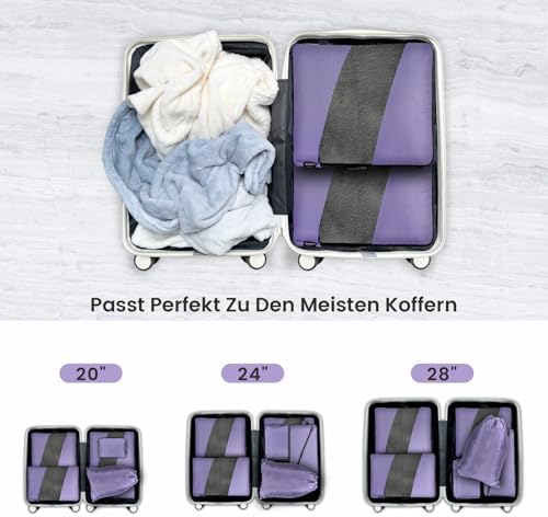 41m18hpdbpl. ac .jpg Carttiya Koffer Organizer Kompression Set für Reisende, Compression Packing Cube, Komprimierbare Packwürfel zur Organisa