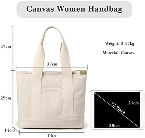 41njb8vlwhl. ac .jpg CORIOS Damen Tragetasche Große Kapazität Multifunktionale Schultertasche Casual Handtasche für Arbeit Schule Reise Weiß