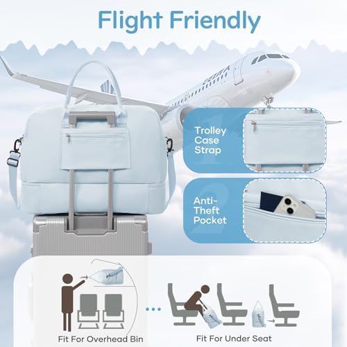 41np1ehc4l. ac .jpg SEAFEEWasserdatenschützende Reisetasche Damen Fitnesstasche A11-Beige Braun