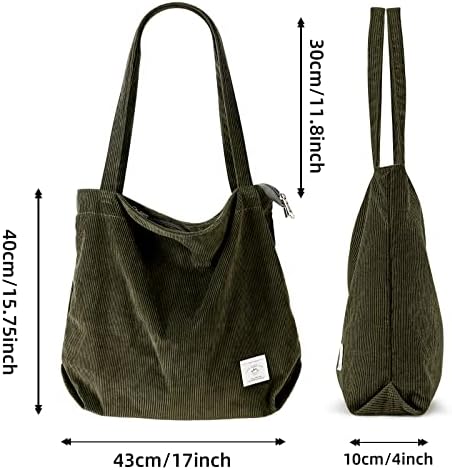 41nkzd6deyl. ac .jpg KALIDI cord Tasche Damen Groß Shopper Tasche mit Reißverschluss für Arbeit und Büro