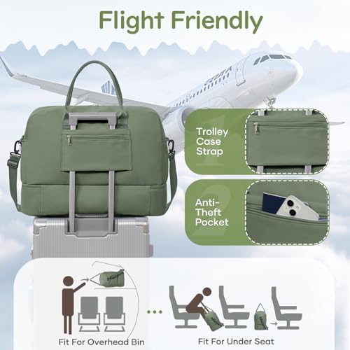 41olbmndrul. ac .jpg SEAFEEWasserdatenschützende Reisetasche Damen Fitnesstasche A11-Beige Braun