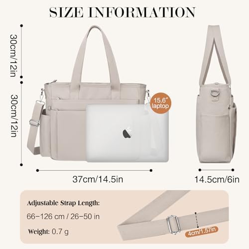 41p5k5xdpl. ac .jpg TEUEN Handtasche Damen Mittelgroß Leichte Henkeltaschen für Arbeit Reisen mit Reißverschluss Einkaufen Schule Shopper Cr