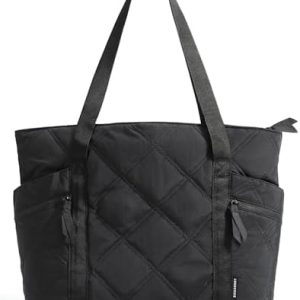 Bagsmart Arbeitstasche Damen, 20L Puffy Tote Bag mit Reißverschluss, viele Fächer, Gepäckgurt für Reisen, Arbeiten, Schu