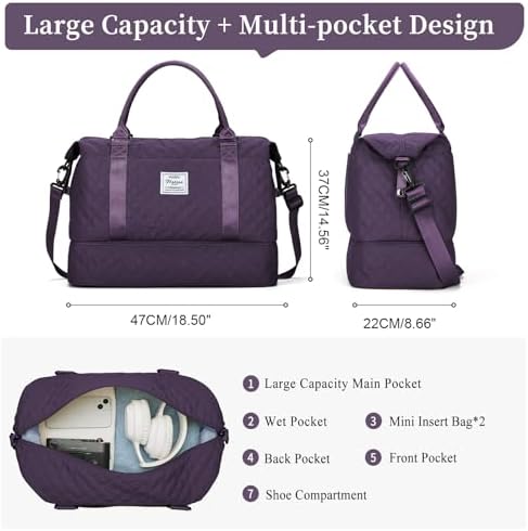 41qvrdscekl. ac .jpg SEAFEEWasserdatenschützende Reisetasche Damen Fitnesstasche A11-Beige Braun