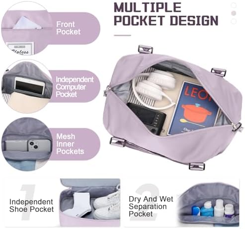 41qjccactul. ac .jpg SEAFEEWasserdatenschützende Reisetasche Damen Fitnesstasche A11-Beige Braun