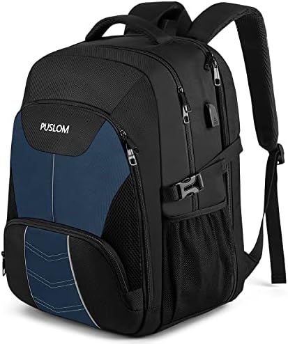 41rbh0jdx2l. ac .jpg PUSLOM Extra Großer Wasserdichter Rucksack für Männer 55L Laptop Tasche mit USB Ladeanschluss Business Reisen Schwarz