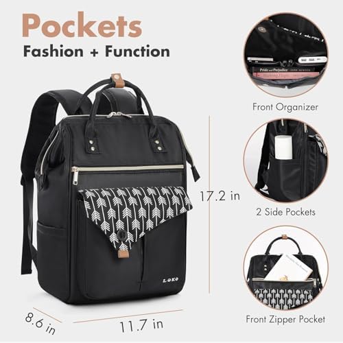 41td9nxpicl. ac .jpg Lekesky Damen Anti Diebstahl Rucksack mit Laptopfach & 15.6 Zoll Laptop, Arbeitsrucksack Schultasche & Tagepack, Grau L