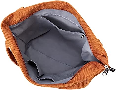 41totfhzmfl. ac .jpg KALIDI cord Tasche Damen Groß Shopper Tasche mit Reißverschluss für Arbeit und Büro