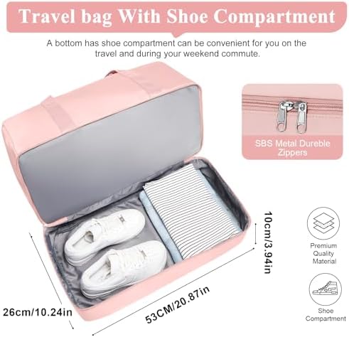 41tpxkz6jrl. ac .jpg SEAFEEWasserdatenschützende Reisetasche Damen Fitnesstasche A11-Beige Braun