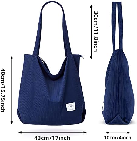 41u4nulnmnl. ac .jpg KALIDI cord Tasche Damen Groß Shopper Tasche mit Reißverschluss für Arbeit und Büro