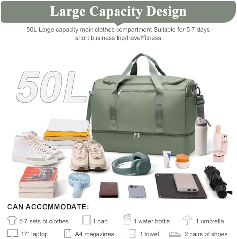 41vynzucssl. ac .jpg SEAFEEWasserdatenschützende Reisetasche Damen Fitnesstasche A11-Beige Braun