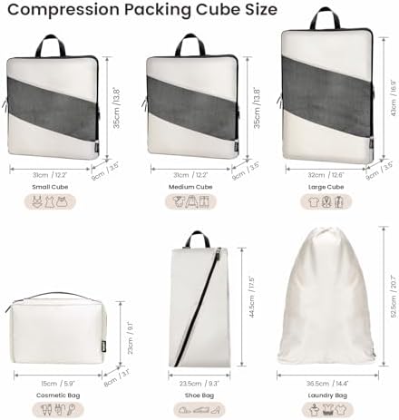 41w0y4unhl. ac .jpg Carttiya Koffer Organizer Kompression Set für Reisende, Compression Packing Cube, Komprimierbare Packwürfel zur Organisa