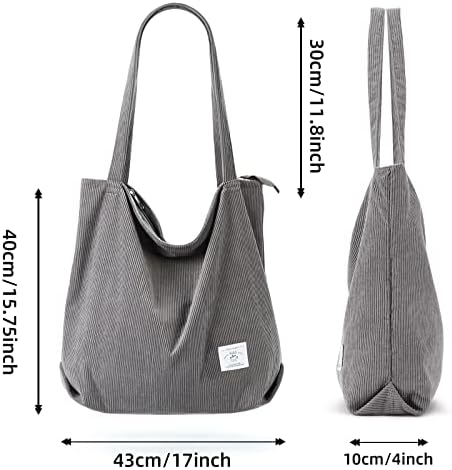 41wemm87lul. ac .jpg KALIDI cord Tasche Damen Groß Shopper Tasche mit Reißverschluss für Arbeit und Büro
