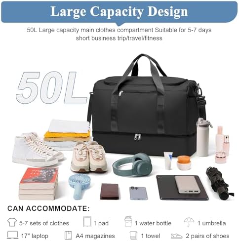 41xr2wrak3l. ac .jpg SEAFEEWasserdatenschützende Reisetasche Damen Fitnesstasche A11-Beige Braun