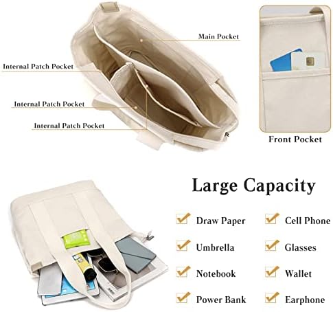 41y0w2gj5tl. ac .jpg CORIOS Damen Tragetasche Große Kapazität Multifunktionale Schultertasche Casual Handtasche für Arbeit Schule Reise Weiß