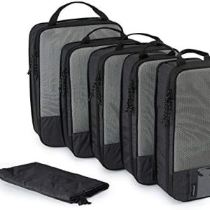 BagsmartCompressionPackingCubesWasserdichtFürHandgepäckTravelEssentials Schwarz