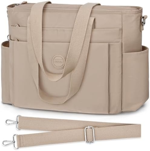 41z8rawkdtl. ac .jpg TEUEN Handtasche Damen Mittelgroß Leichte Henkeltaschen für Arbeit Reisen mit Reißverschluss Einkaufen Schule Shopper Cr