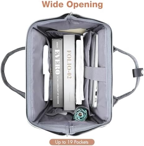 41zj0avvkhl. ac .jpg Lekesky Damen Anti Diebstahl Rucksack mit Laptopfach & 15.6 Zoll Laptop, Arbeitsrucksack Schultasche & Tagepack, Grau L