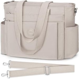 TEUEN Handtasche Damen Mittelgroß Leichte Henkeltaschen für Arbeit Reisen mit Reißverschluss Einkaufen Schule Shopper Cr