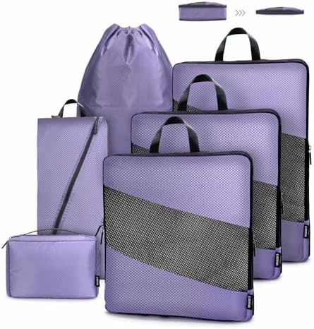 51 y1qzmwnl. ac .jpg Carttiya Koffer Organizer Kompression Set für Reisende, Compression Packing Cube, Komprimierbare Packwürfel zur Organisa