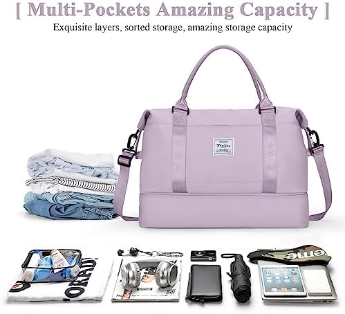 511p4rwnwvl. ac .jpg SEAFEEWasserdatenschützende Reisetasche Damen Fitnesstasche A11-Beige Braun