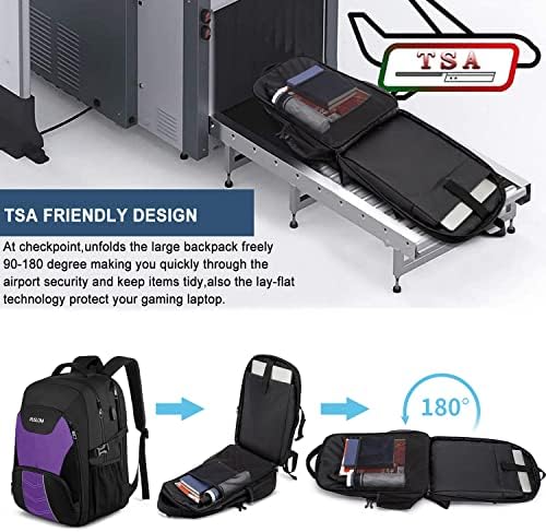 512ctpwsvzl. ac .jpg PUSLOM Extra Großer Wasserdichter Rucksack für Männer 55L Laptop Tasche mit USB Ladeanschluss Business Reisen Schwarz