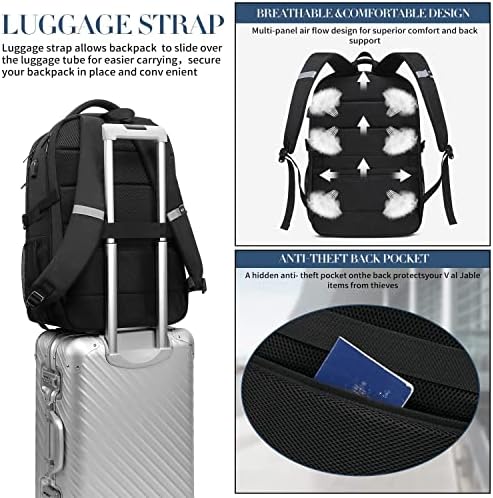 513bovf4 5l. ac .jpg PUSLOM Extra Großer Wasserdichter Rucksack für Männer 55L Laptop Tasche mit USB Ladeanschluss Business Reisen Schwarz