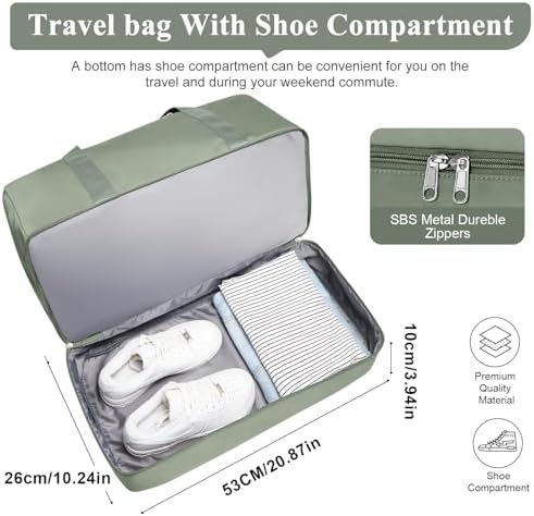 514akzrmn3l. ac .jpg SEAFEEWasserdatenschützende Reisetasche Damen Fitnesstasche A11-Beige Braun