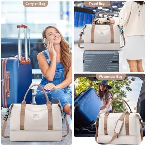 5152ep1tirl. ac .jpg SEAFEEWasserdatenschützende Reisetasche Damen Fitnesstasche A11-Beige Braun